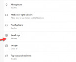 Scroll down until you find "Javascript" in the list of options, and click it.